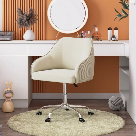 Corvus Braff Velvet Upholstered Adjustable Ergonomic Office Chair