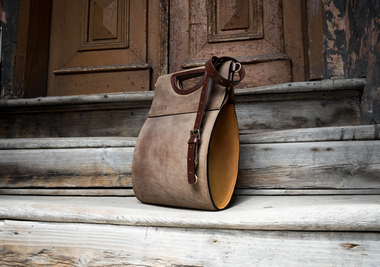 Brown Unique Tote Stunning Office Bag To Work & School Vintage Style Purse Well Made Genuine Leather Handbag Handmade Ladybuq Gift