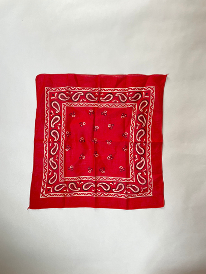 Vintage Fast Color Red Paisley Bandana