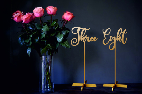 Table Number, Gold Numbers, Table With Base, Wedding Numbers, Rustic Numbers, Gold