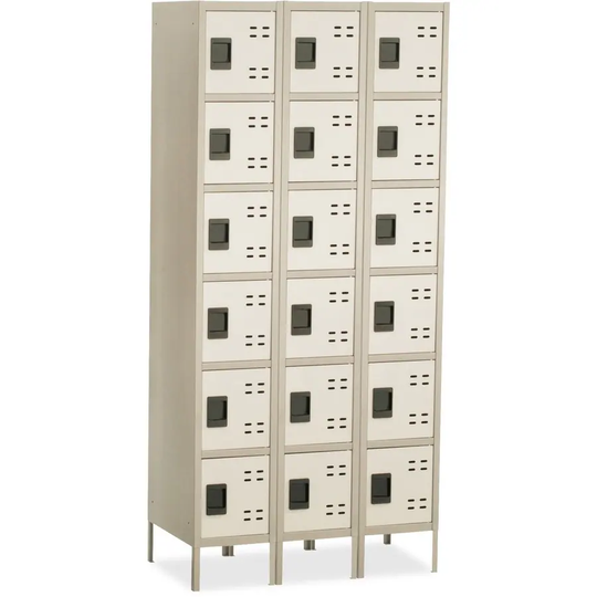 Safco Six-Tier Two-tone 3 Column Locker with Legs 78", Tan