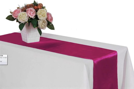 Fuchsia Table Runners Satin Fabric