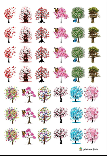 Custom 3D Tree - Flowers Epoxy Resin Art Kit Transparent Film Filler 42 Pcs Perfect For Diy Projects Home Decor Gift
