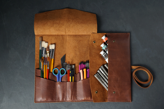 Personolized Xl Paind Brush Case, Gift Roll Painter, Personalized Leather Toll Case Artist Pencil Gift, Bursh