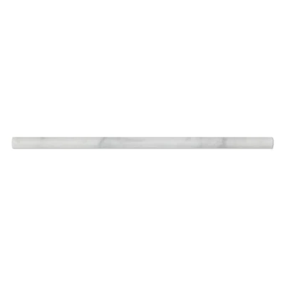 White Carrara 1/2" x 12" Pencil Marble Look Wall Liner