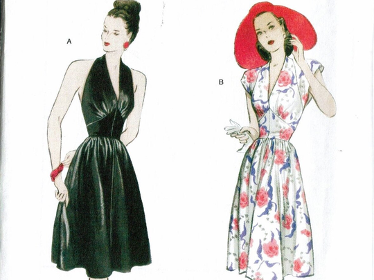 Butterick 5209 Uncut Sewing Pattern Reproduction Of 1947 Pattern Retro Dress Sizes 6 8 10 12 & 14 16 18 20 Easy Uncut B5209