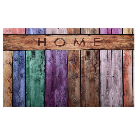 Achim Welcome Outdoor Rubber Entrance Mat 18x30 - Colorful Plank