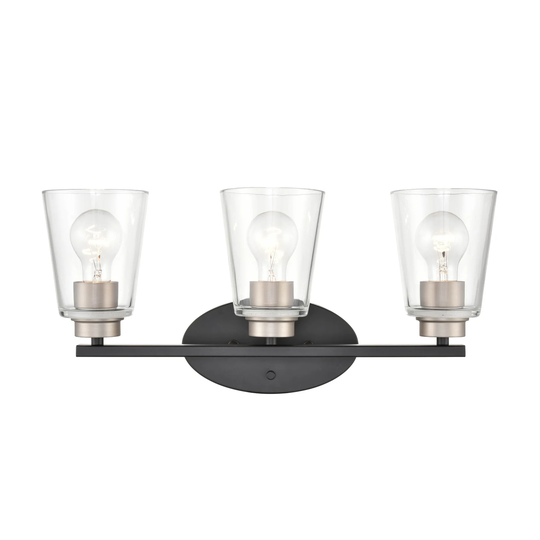 Matte Black/Satin Nickel Bathroom Vanity Light - Matte Black/Satin Nickel