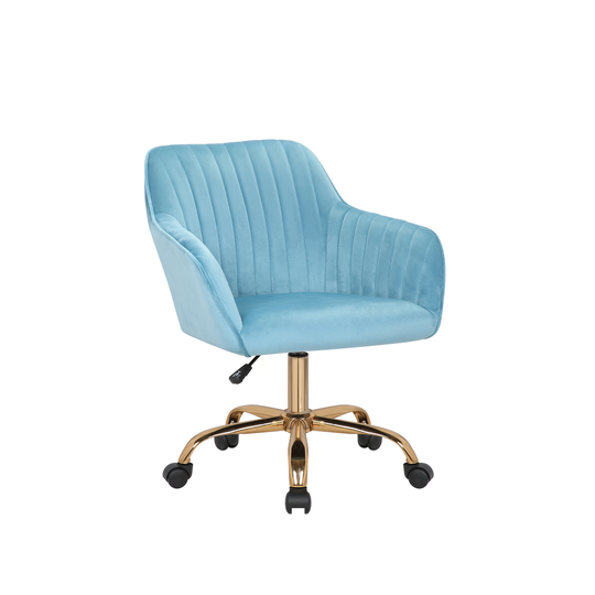 Porthos Home Belen Adjustable Office Chair, Velvet, Gold Metal Legs