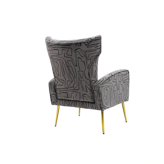Accent Chair Leisure Single Chair Velvet Upholstery Padded Seat with Metal Feet