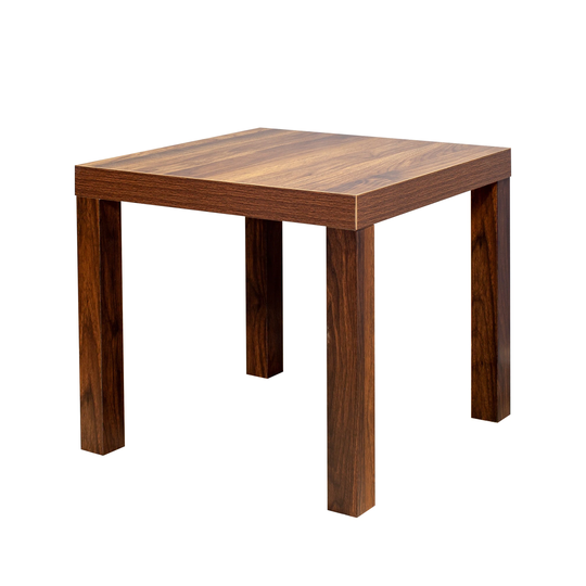 1 Piece Simple End Table Square Side Table Modern Coffee Table in Walnut Color