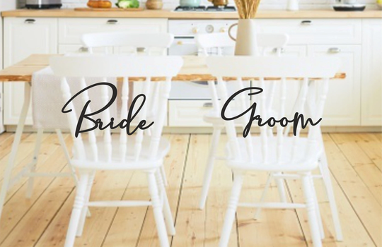 Wedding Chair Signs, Bride & Groom Wedding Table Decoration, Bride Groom Signs For Laser Cut Wooden Favors