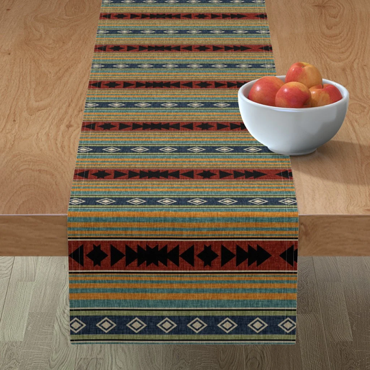 Western Table Runner - Blanket By Thecalvarium Rustic Cabin Vintage Cowboy Camping Horse Cotton Sateen Spoonflower