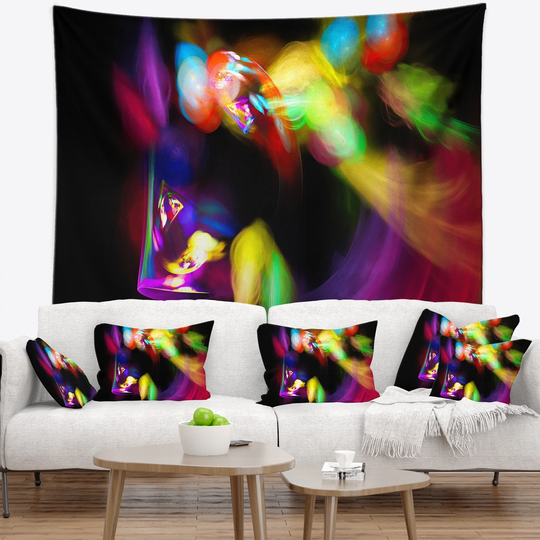 Designart 'Colorful Smoke Spiral' Abstract Wall Tapestry