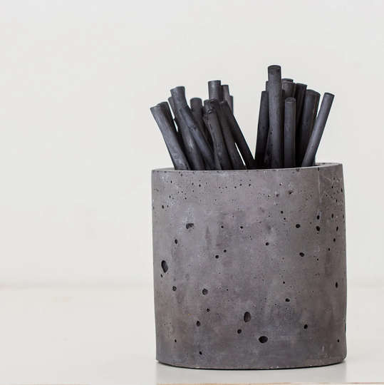 Pencil Or Brush Holder, Concrete Planter, Office Decor, Industrial Home Decor