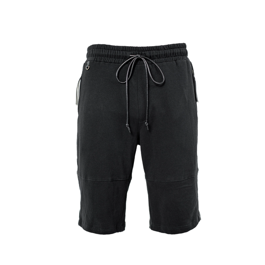 Kingfisher Shorts - Organic Cotton Terry Shorts With Leather Details Men's Black & Jan Hilmer