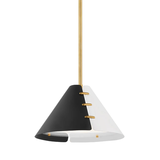 Hudson Valley Split 1-Light Aged Brass Small Pendant