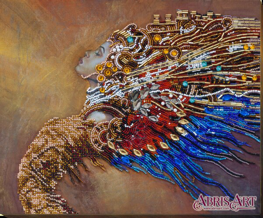 Diy Bead Embroidery Kit On Art Canvas "Takeoff - Girl" Size 10.6"×12.6" | 27×32 cm, Gift