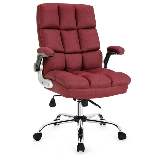 Gymax High Back Big & Tall Office Chair Adjustable Swivel w/ Flip-up