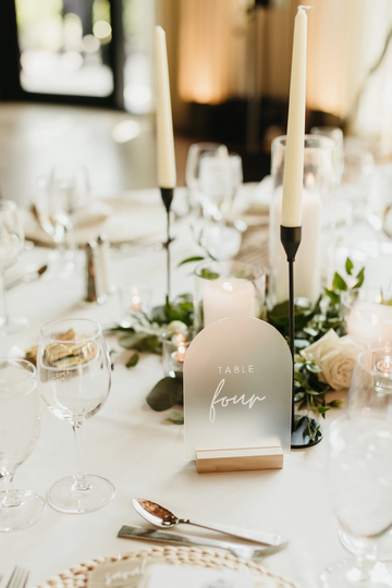 Custom 5x7 Acrylic Table Numbers | Wedding Signs Decor Black Frosted