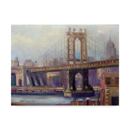 Hall Groat Ii 'Manhattan Bridge Overlook' Canvas Art - Multi-color
