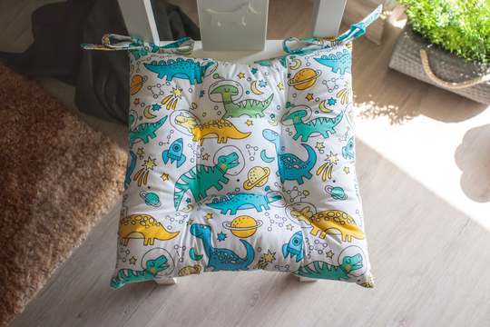 Kids Chair Cushion, Child Pillow For Chair, Dinosaurs Chair Square Cushion