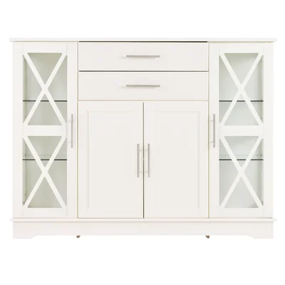 Anna Stylish Functional Cabinet With Tempered Glass Adjustable Shelves