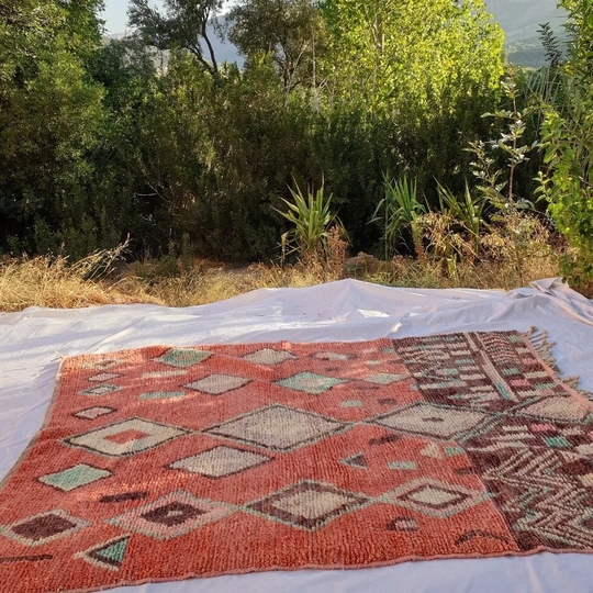 Rwiza | 8x5'5 Ft 2, 4x1, 7 M Moroccan Colorful Rug 100% Wool Handmade