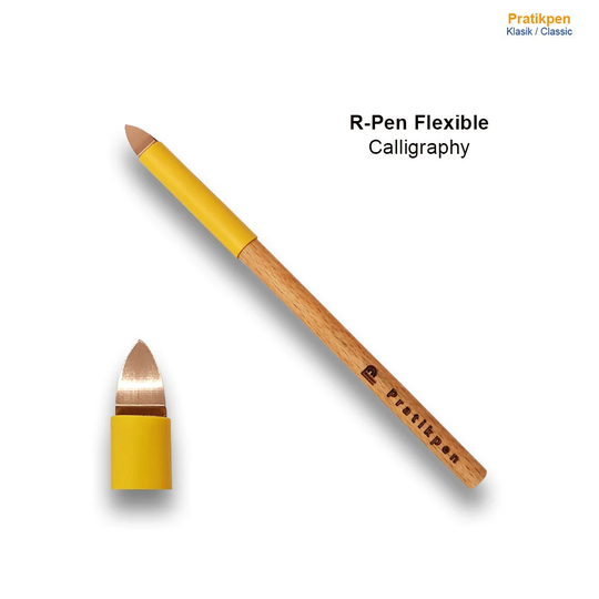 Pratikpen R-Pen Flexible, Pencil Handle Original Beech Wood Handmade, Professional Writing Pen