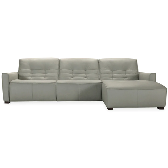 Reaux Power Recline Sofa w/ RAF Chaise w/2 Power Recliners - 121.5"W x 36"H x 61"D