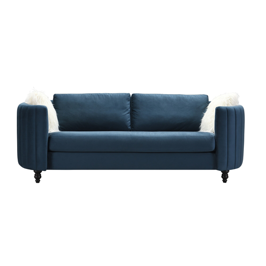 Chic Home Guadalupe Velvet Upholstered Channel-Quilted Sofa