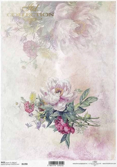 Vintage Watercolor Floral Doorway For Decoupage/Mulberry/ Scrapbooking Card Making 30Gm/2, R1390