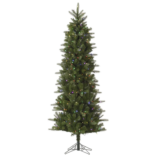 6.5' x 34" Carolina Pencil Spruce Tree with 350 Multi-Colored LED Lights