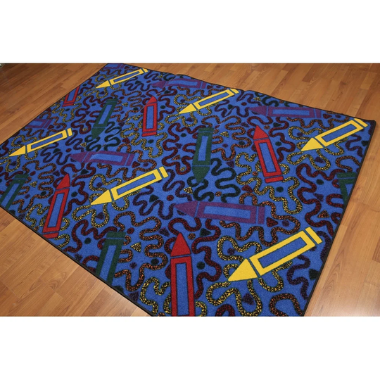 5' x 7' Contemporary Fun Pencil Sketch Area rug AOR7434 - 5x7 Blue - 5' x 7'