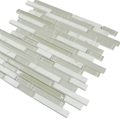 Talence Random Sized Glass Linear Mosaic Wall Tile