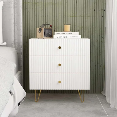 Caire 3 - Drawer Nightstand in White