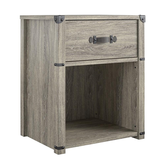 Little Seeds Nova Grey Oak 1 Drawer Storage Nightstand