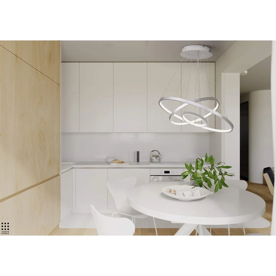 Modern Painted White 3 Rings LED Pendant Light Fixture