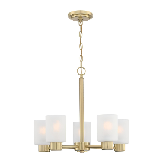 Westinghouse Lighting Sylvestre Five Light Indoor Chandelier, Champagne Brass Finish - 5-Light