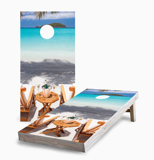 Beach Chairs 2x4 Cornhole Set - Outdoor Lawn Game Perfect For Tailgating, Backyard Parties, Gifts On Sale