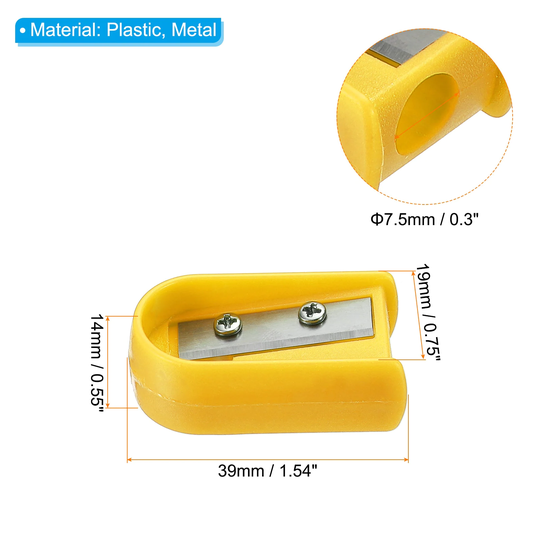 24Pcs Single Hole Pencil Sharpeners, Bulk Plastic Manual Pencil Sharpener Yellow