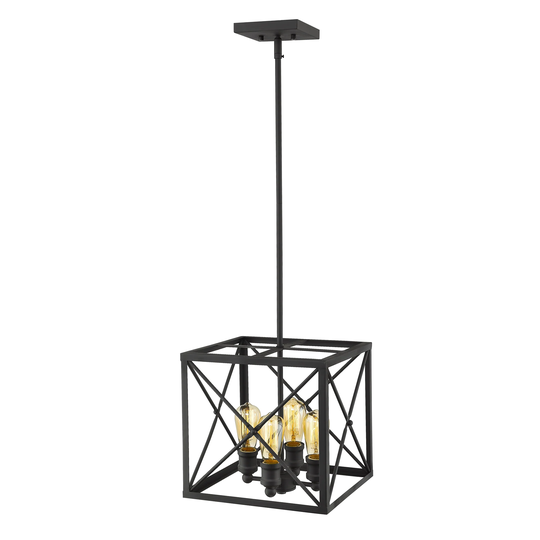 Brooklyn 4-light Matte Black Pendant
