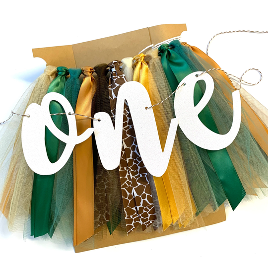 Safari Wild One Theme High Chair Birthday Banner, Year Jungle Party Tutu Skirt, Smash Cake 1st Photo Backdrop Fst