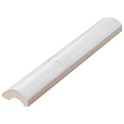 Classico Carrara 6" x 1.25" Ceramic Pencil Liner Tile Trim in White/Gray