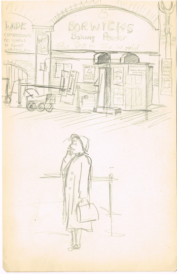 Antique Vintage Original French 1950S, Pencil Sketch Drawing Of People Faces - Lowery Style By Marc Ricque