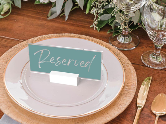 Acrylic Reserved Table Sign | Clear Font Colored Background Minimal Simple Classic