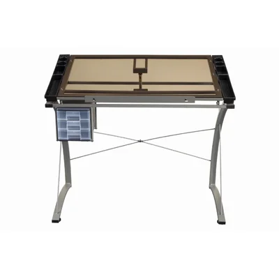 Melo Drafting Desk With 3-drawer Champagne By Coaster
