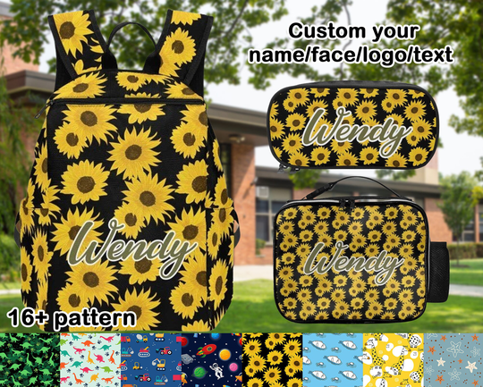 Personalized Bag Back To School, Custom School Bag, Lunch Bag, Pencil Case For Kid, Personalised Kids Backpack, Personalized Gift