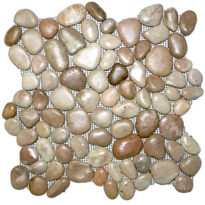 Shire Random Sized Natural Stone Mosaic Tile in Beige