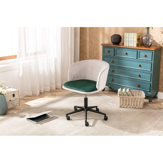Velvet Adjustable-height Home Office Chair with Wheel